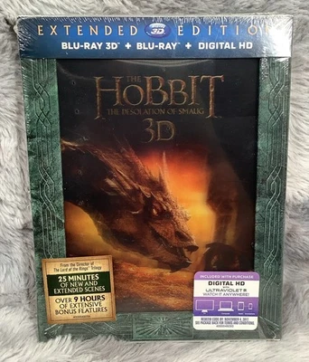 NIB The Hobbit: The Desolation of Smaug Extended Edition + 3D Blu-Ray Lenticular - Image 1 of 4