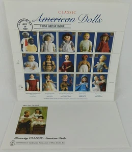 1st Day Issue 1997 CLASSIC AMERICAN DOLLS USPS Stamp Sheet 15x32c Envelope MINT - Picture 1 of 2