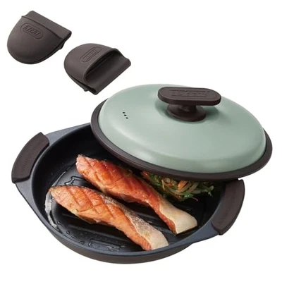 TOFFY Microwave Grill Pan K-MW3 Pale Aqua Range Cooker Wave Plate 6 in 1 New - Image 1 of 4