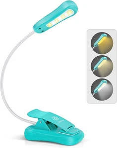 Vekkia Rechargeable Book Light for Reading in Bed, 3 4.0 x 3.5 x 1.8 in, Blue - Picture 1 of 6