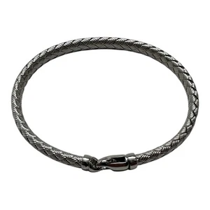 Bracciale LESLIE’S argento sterling rodiato nuovo con etichette design tessuto - Foto 1 di 4