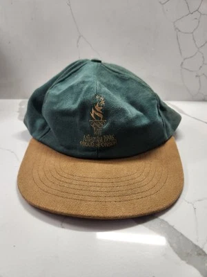 复古亚特兰大 1996 年奥运会平沿帽绿色百年运动帽罕见  — 第 1/3 张图片