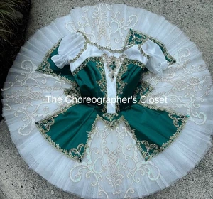 Costume Tutù Balletto Professionale Verde Le Corsaire Esmeralda Piccolo Adulto YAGP - Foto 1 di 6