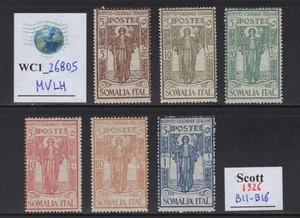 WC1_26805. ITALIAN COL.:SOMALIA. 1926 COLONIAL INSTITUTE set. Sc.B11-B16. MVLH - Picture 1 of 1