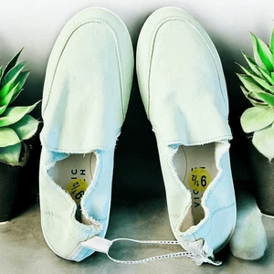 Neu mit Etikett wunderschöne Vionic Beach Malibu 9,5 Slipper Canvas Sneakers Meeresschaum mintgrün - Bild 1 von 16