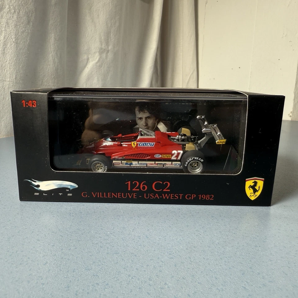 Hot Wheels Ferrari 126 C2 G. Villeneuve #27 USA West GP 1982 1:43 - Immagine 1 di 4
