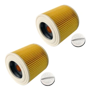 2x Rund-Filter Patrone + Kappe für Kärcher WD 3.200 WD 3.370 WD 3.5 P Premium - Bild 1 von 3