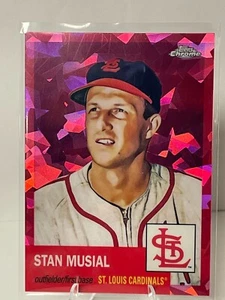 2022 Topps Chrome Baseball /100 Stan Musial #9 Red Atomic - Picture 1 of 2