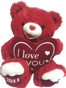 Vintage Valentine Sweetheart Teddy Bear Red "I Love You" Dan Dee 2011 Plush 15" - Picture 1 of 9