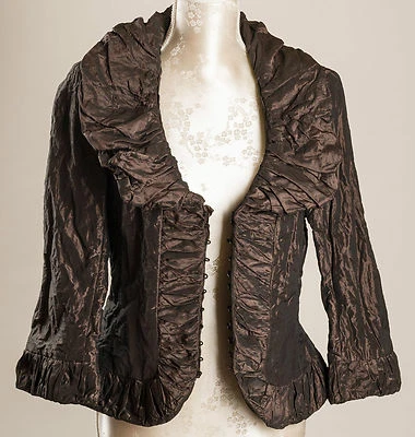 HAUT BOLÉRO G. RECH MADE IN ITALIE VINTAGE ANNÉES 90 STYLE VICTORIEN LAMÉ MÉTAL - Photo 1/4