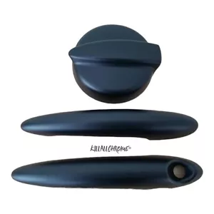 VENDEDOR DEL REINO UNIDO NEGRO MATE cubiertas de manija de puerta y tapa de gasolina para MINI R53 Cooper S - Imagen 1 de 1