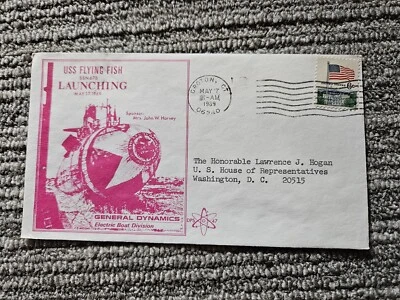 1969 Launching USS Flying Fish Cover Sent To U.S House Of Representatives - Image 1 of 3