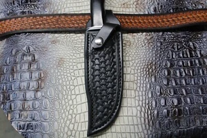 Fodero per coltello in pelle personalizzato adatto a coltello speciale BUCK 119. trasporto a mano sinistra. - Foto 1 di 5