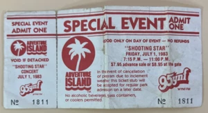 SHOOTING STAR 1983 CONCERT TICKET STUB Adventure Island - Picture 1 of 1