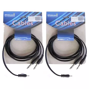 Cable estéreo a mono macho de 3,5 mm de 2 piezas de cables de altavoz macho de audio para DJ de 8 pies - Imagen 1 de 15