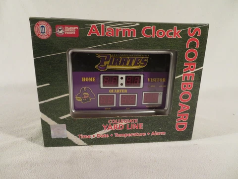 ECU EASTERN CAROLINA PIRATES SCOREBOARD ALARM WALL CLOCK ~ TEMP & DATE ARRRRRRRR Cover