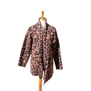Time and Tru Leopard Print Chunky Long Cardigan Sweater Size Large 12-14 - Picture 1 of 7
