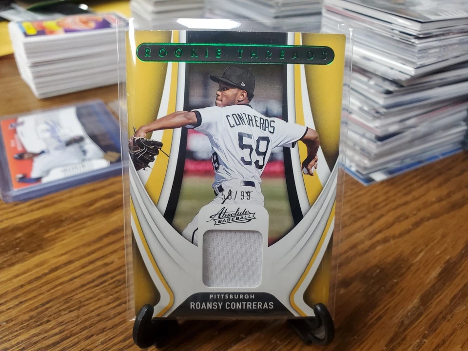 2022 Panini Absolute Rookie Threads Green Roansy Contreras Relic 59/99 #RT-RC - Image 1 of 2