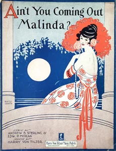 Partituras Ain't You Coming Out Malinda 1921 Harry Von Tilzer Sterling Moran - Imagen 1 de 4
