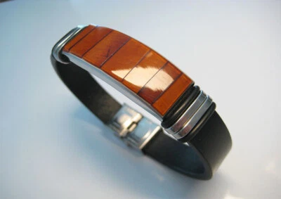 正品 Congac Amber 男式时尚波罗的海琥珀手链 8.3 英寸!!! — 第 1/4 张图片