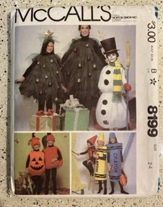 McCalls 8199 Sewing Pattern Xmas Tree Snowman Apple Pumpkin Crayon Child Sz 2-4 - Picture 1 of 6