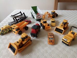 Job lot, construction vehicles, cars, trailers.(plastic)