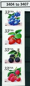 Fruit Berries Linerless Coil Strip of 4 in Scott # Order MNH Scotts 3404 to 3407 - Picture 1 of 2