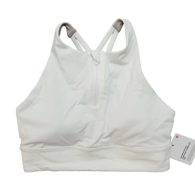 Nuevo Sujetador Deportivo Lululemon Talla 6 Energy Cuello Alto Longline Cremallera WHT Blanco Top Foto 1 de 4
