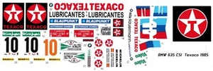 #10 Calcomanías tobogán acuático escala 1/24 - 25 BMW 635 CSI Texaco 1985 - Imagen 1 de 3