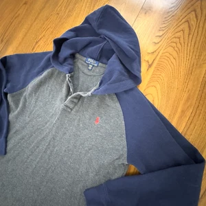 Polo Ralph Lauren Blue Grey Boys LS Textured Waffle Knit Hoodie Size XL (18-20) - Picture 1 of 6