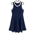 GANT Navy Blue Pique Lyocell Sleeveless Dress Size EU 38 UK 12 US 8