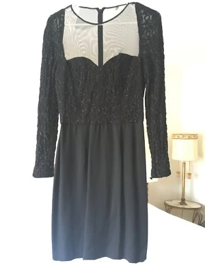 Vestido negro pequeño de noche años 80 LKL Lawernce Kurtz Foto 1 de 4