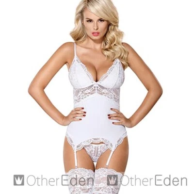 Obsessive 810-COR-2 Corsage Dame Reizwäsche Spitze regulierbar Set String - Bild 1 von 4