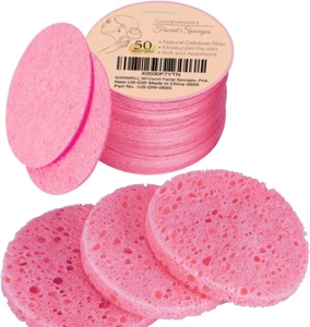 50 esponjas faciales comprimidas para limpieza y exfoliación facial diaria, 1 - Imagen 1 de 7