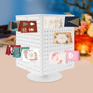 Rotating Pegboard Display Stand With 20 Hooks - Metal Spinning Peg Board Display - Picture 1 of 17