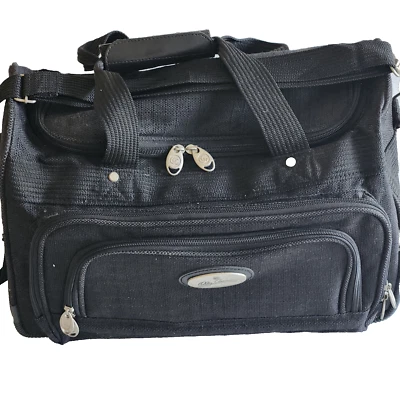 Bolsa de viaje de fin de semana Oleg Cassini equipaje de mano almacenamiento de lona negra Foto 1 de 4