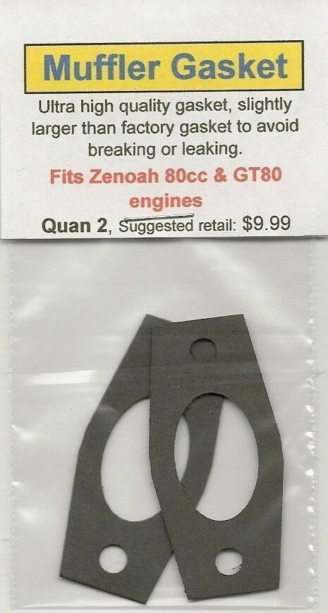Zenoah 80cc & GT80 Exhaust/Muffler Gasket 2 Pack NIP - Image 1 of 1