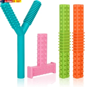 Sensory Chew Toys for Autism & ADHD - 4-Pack Silicone Chew Tubes for Kids & Adul - Picture 1 of 7