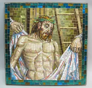 Meistergefertigte Goldfliese ITALIENISCHES MOSAIK Plakette von Jesus ORSONI VENEZIA VENEDIG 10 - Bild 1 von 5