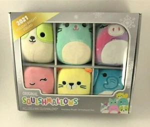 NOS: Squishmallows 2021 "Holiday Bright" Squadra 6 Ornamenti Nuovo con scatola - Super Carino - Foto 1 di 4