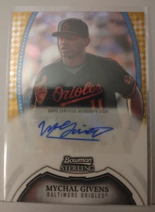 2011 Bowman Sterling Prospect Autos Gold Refractors Orioles Mychal Givens 7/50 - Picture 1 of 2