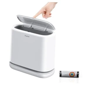 Bathroom Trash Cans, Garbage Can with Press Type Lid,10L Dogproof Slim - Picture 1 of 7
