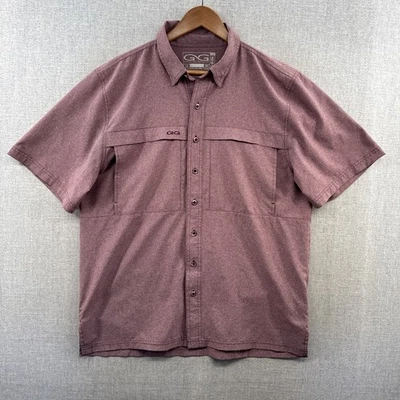 Game Guard Microfiber Shirt Large Red Maroon Short Sleeve Vented Fishing Outdoor - Image 1 of 4