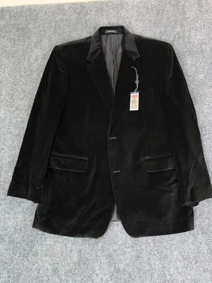 Ralph Ralph Lauren Black Velvet 100% Cotton 2 Button Blazer Size 44R NWT - Image 1 of 4
