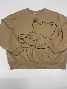 Disney Winnie The Pooh Black Brown Tan Honey Bee 2x Women Pullover Sweatshirt - Picture 1 of 5