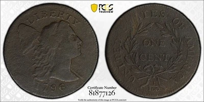 1796 Liberty Cap LARGE CENT *PCGS Fine* S-91,R-3 *FAST FREE SHIPPING! - Image 1 of 4