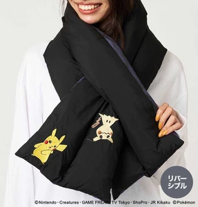 Graniph Pokémon Pokemon Hide and Seek Reversible Scarf Black From Japan NEW - Picture 1 of 9