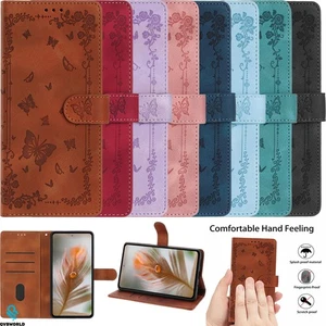 Handyhülle für Motorola G86 G56 G55 G54 G35 G06 Blumenprägung Brieftasche Etui - Picture 1 of 20