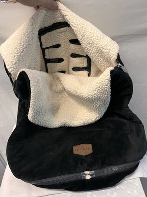 JJ Cole Bundleme Original Infant, Khaki Plush Faux Shearling Interior Exterior  - Image 1 of 2