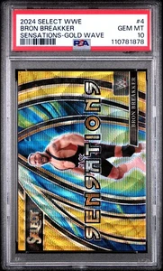 2024 Panini Select WWE Sensations Bron Breakker #4 Gold Wave PSA 10 - Bild 1 von 2